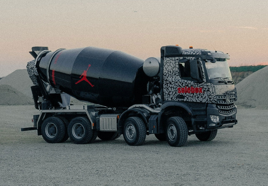 Solebox Wrapped Cement Truck Ahead of Black Cement Jordan 3 Release on November 23rd, 2024