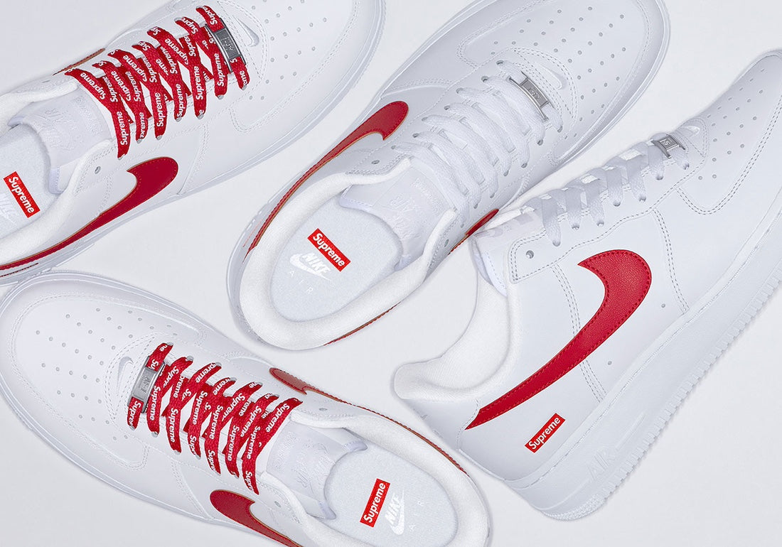 SHANGHAI-EXCLUSIVE SUPREME X NIKE AIR FORCE 1 LOW “RED SWOOSH” - RELEASES MAY 18, 2024